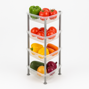 Етажерка кутова Bursev 5158 90 Прозора 38х33х81см