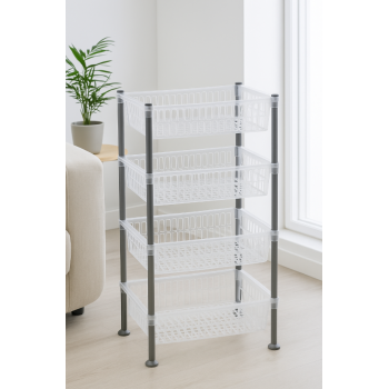 Етажерка пластикова Bursev 5158 92 Прозора 39,5×30×80 см