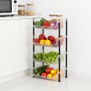 Етажерка пластикова Bursev 5158 93 Прозора, 30×39×83 см — для кухні, овочів, ванної