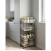 Этажерка на колесиках Bursev 5158 97 Прозрачная, 4 яруса, 39,5×30×82 см