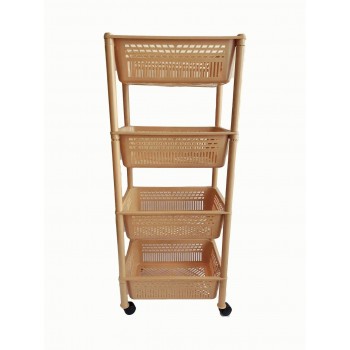 Етажерка пластикова на колесиках Консенсус K4-6 Бежевий 39*30 см