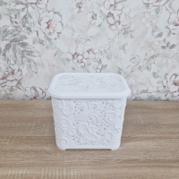 Корзина с крышкой Ажур 3,5 л белая Корзина с крышкой Ажур 3,5 л белая