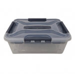 Органайзер для канцтоварів 10 л, прозорий з чорними ручками, 37×27×14 см