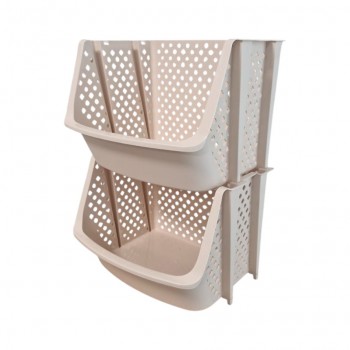 Модульна етажерка з 2 секцій, Бежева, 35×30×50 см