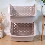 Модульна етажерка з 2 секцій, Пудра, 35×30×50 см