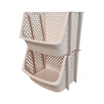 Модульна етажерка з 2 секцій, Бежева, 35×30×50 см