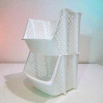 Модульна етажерка для зберігання з 2 секцій, біла, 35×30×50 см