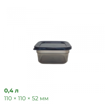 Контейнер Прайм 0,4 л, прозоро-чорний
