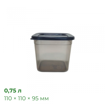 Контейнер Прайм 0,75 л, прозоро-чорний