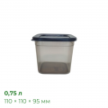 Контейнер Прайм 0,75 л, прозоро-чорний