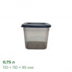 Контейнер Прайм 0,75 л, прозоро-чорний