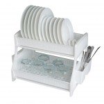 Сушка для посуду дворівнева із двома піддонами R-plastic Біла