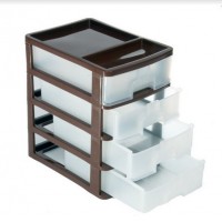 Мини-комод органайзер 4ярусный R-plastic Коричневый