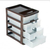 Мини-комод органайзер 4ярусный R-plastic Коричневый