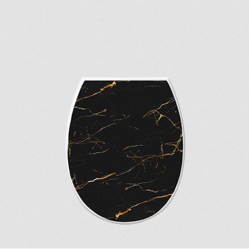 Крышка для унитаза Elif Черный мрамор 372-23