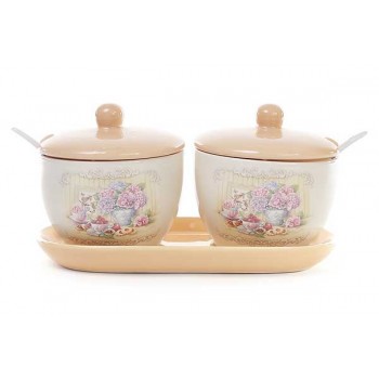 Набор из 2х банок керамических Bona Di Гортензия 300 мл