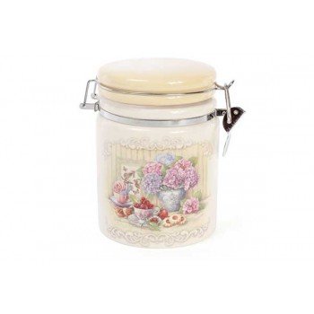 Банка керамическая с клипсой Bona Di Гортензия 600 мл