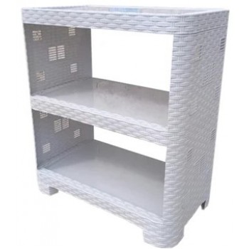 Етажерка Plasticscraft Ротанг 3 полиці Білий