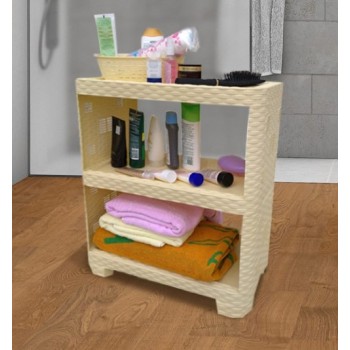 Етажерка Plasticscraft Ротанг 3 полиці Бежевий