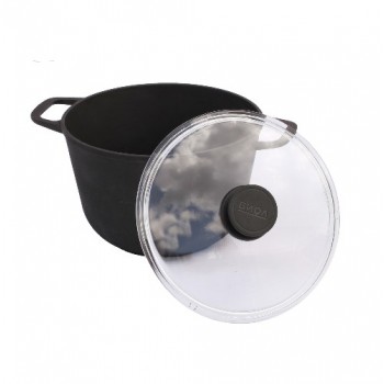 Каструля чавунна зі скляною кришкою Біол 0204С