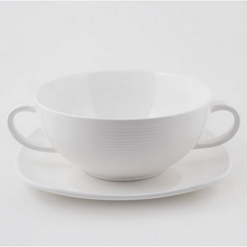 Бульонница с блюдцем White Linen