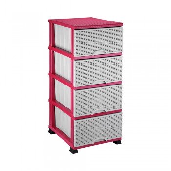 Комод Elif Wicker 296-4 Розовый