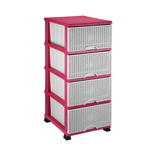 Комод Elif Wicker 296-4 Рожевий