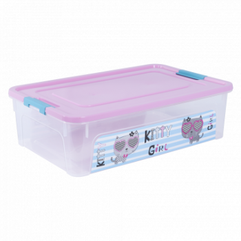 Контейнер Алеана Smart box з декором Pet Shop 14 л Прозорий-Рожевий