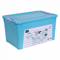 Контейнер Алеана Smart box с декором Pet Shop 27 л Бирюзовый-Бирюзовый