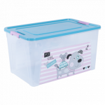 Контейнер Алеана Smart box з декором Pet Shop 27 л Прозорий-Бірюзовий