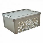 Контейнер Алеана Smart box с декором Home 27 л Какао-Белая роза Контейнер Алеана Smart box с декором Home 27 л Какао-Белая роза