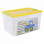 Контейнер Алеана Smart box з декором My car 27 л Прозорий-Жовтий