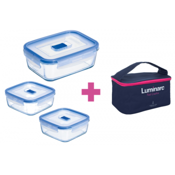 Набор контейнеров Pure Box Active с сумкой Luminarc P8002 Набор контейнеров Pure Box Active с сумкой Luminarc P8002