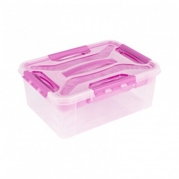 Контейнер A4 з рожевою вкладкою для шкільного приладдя 37×27×14 см