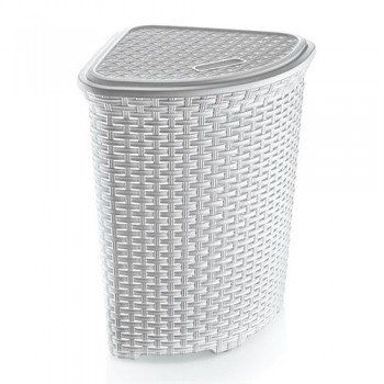 Угловая корзина для белья Dunya Rattan 05005-100 Белый