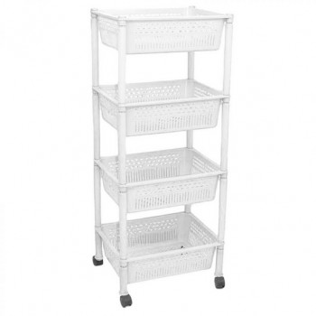 Етажерка пластикова на колесиках Консенсус K4-1 Білий 39*30 см