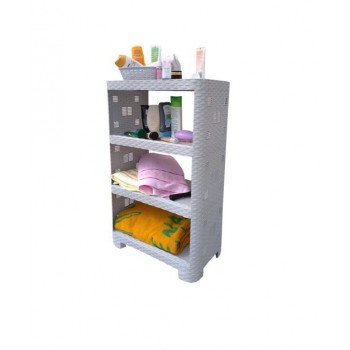 Етажерка Plasticscraft Ротанг 4 полиці Білий