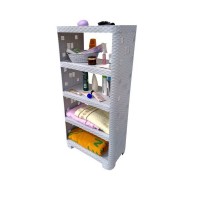 Етажерка Plasticscraft Ротанг 5 полиць Білий Етажерка Plasticscraft Ротанг 5 полиць Білий