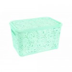 Кошик з кришкою для зберігання Ажур 12 л М'ятний