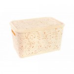 Кошик з кришкою для зберігання Ажур 12 л Бежевий