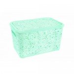 Кошик з кришкою для зберігання Ажур 12 л М'ятний