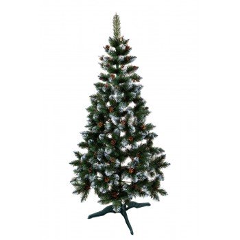Ялинка Лідія зелена з білими кінчиками і шишками 2 м