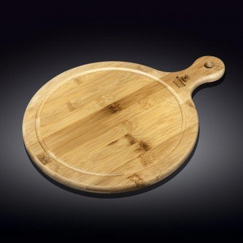 Сервірувальна кругла дошка з ручкою Wilmax Bamboo WL-771100