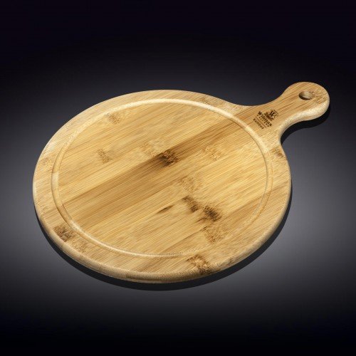 Сервировочная доска круглая с ручкой Wilmax Bamboo WL-771103